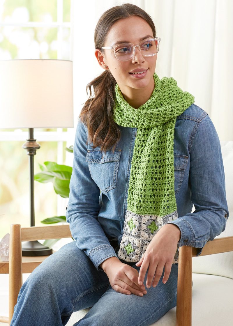 BambooSelect GrannySquareAccentScarf 1