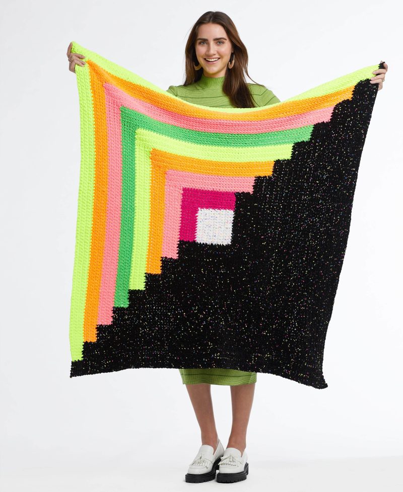 ParfaitChunkyPomPom ParfaitChunkyNeons NeonLogCabinBlanket 1